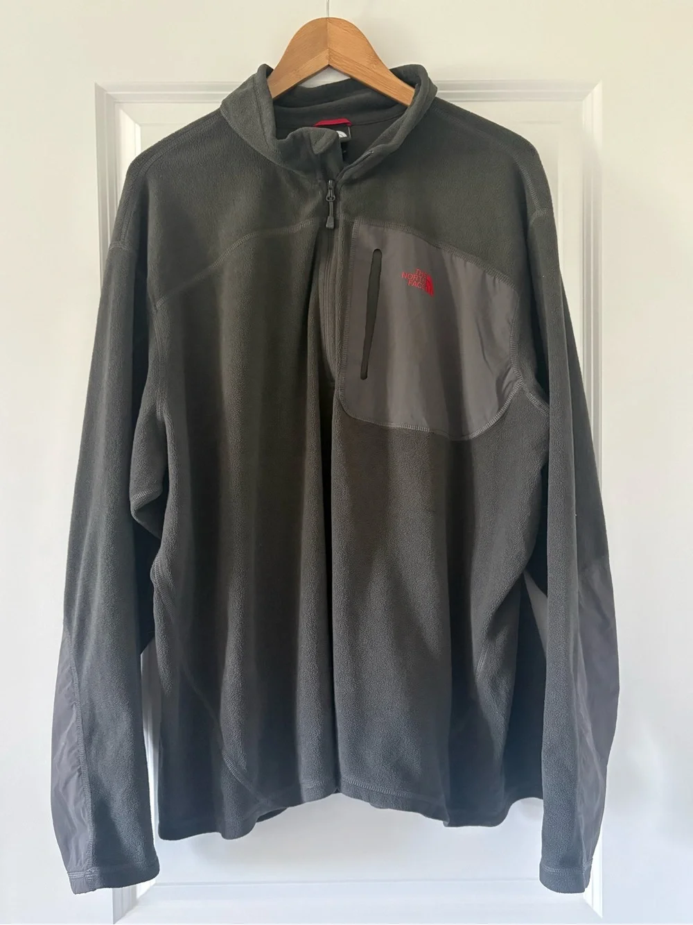 The North Face Men's Polatec 1/4 zip Fleece Pullover Dark Gray XXL